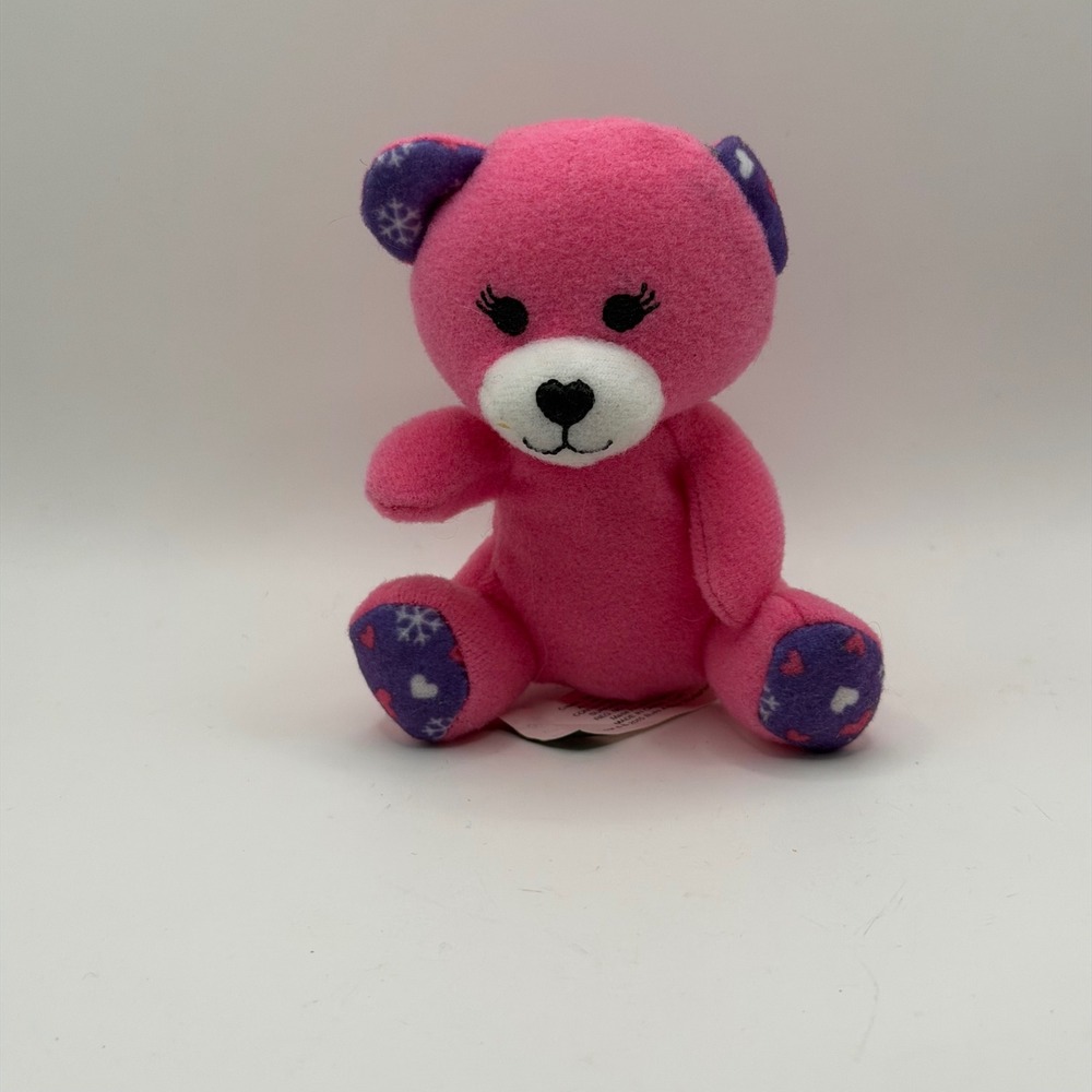 Build-A-Bear Chilly Paws Teddy Mini Pink Plush Snowflake Heart Purple Ears V15